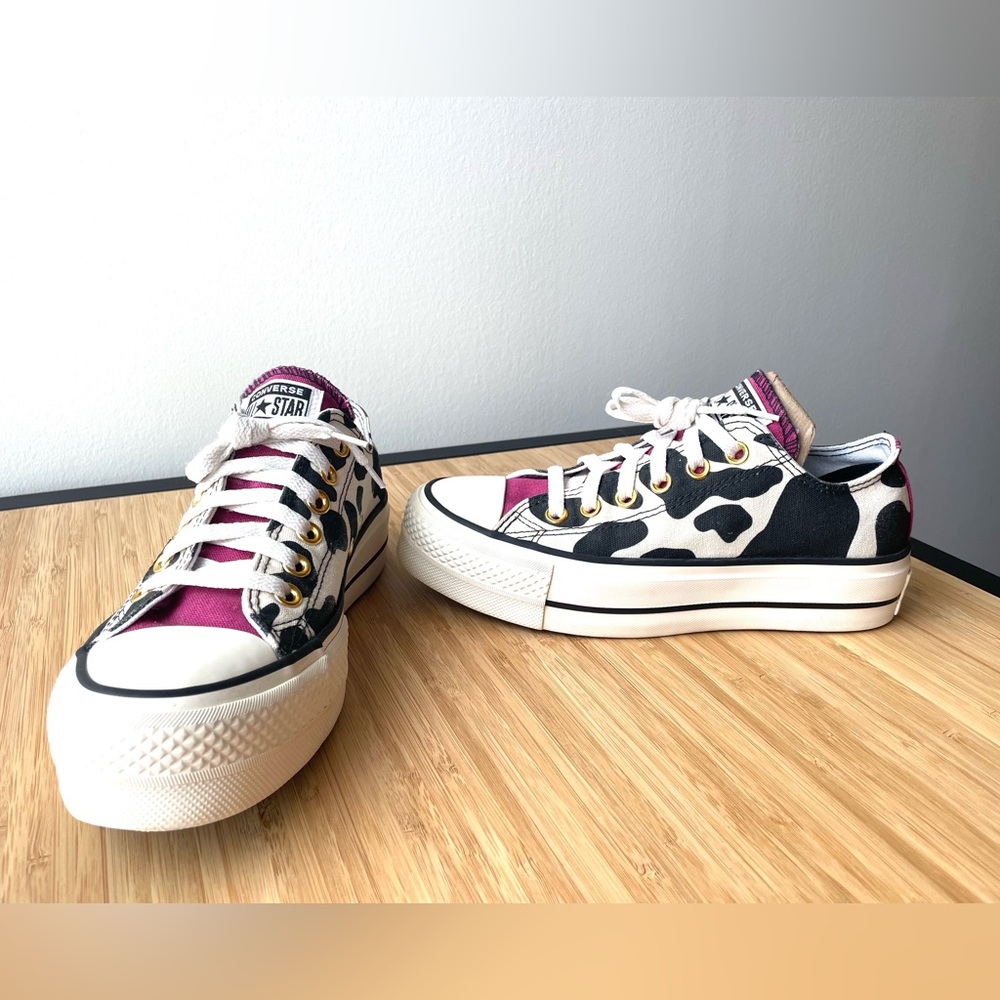 Converse Women Lift Platform All Star Low Sneaker Animal Print Size 6 - Picture 5 of 13